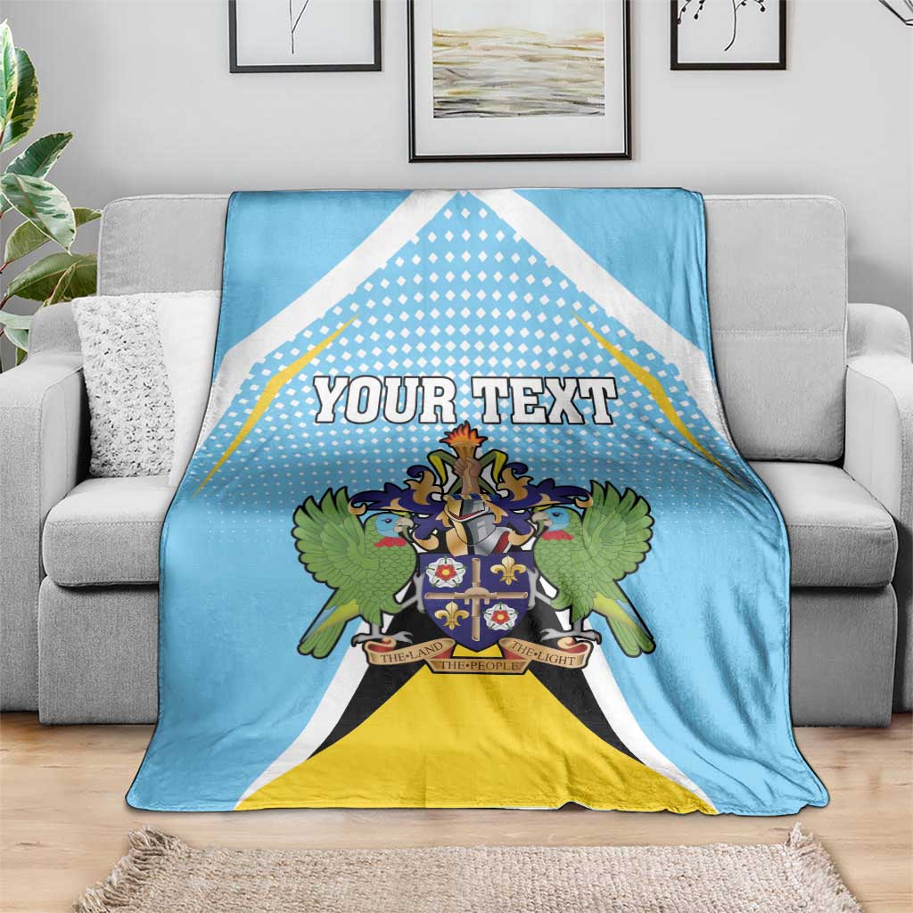 Personalized Saint Lucia Coat Of Arms Blanket Sent Lisi Flag Style