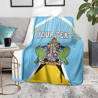 Personalized Saint Lucia Coat Of Arms Blanket Sent Lisi Flag Style