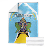Personalized Saint Lucia Coat Of Arms Blanket Sent Lisi Flag Style