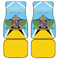 Personalized Saint Lucia Coat Of Arms Car Mats Sent Lisi Flag Style - Wonder Print Shop