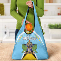 Personalized Saint Lucia Coat Of Arms Grocery Bag Sent Lisi Flag Style