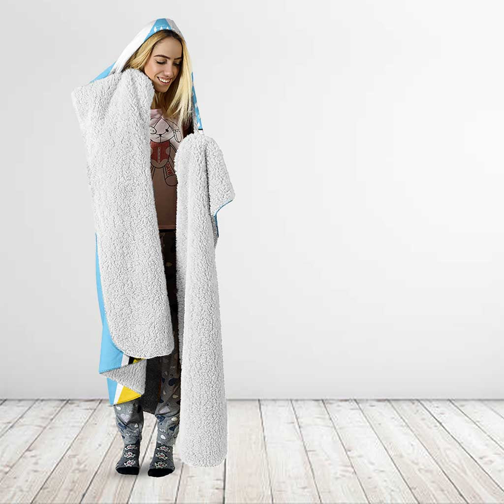 Personalized Saint Lucia Coat Of Arms Hooded Blanket Sent Lisi Flag Style