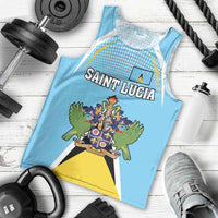 Personalized Saint Lucia Coat Of Arms Men Tank Top Sent Lisi Flag Style - Wonder Print Shop