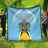 Personalized Saint Lucia Coat Of Arms Quilt Sent Lisi Flag Style - Wonder Print Shop