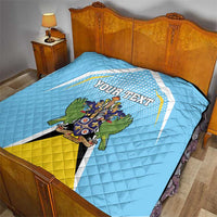 Personalized Saint Lucia Coat Of Arms Quilt Sent Lisi Flag Style - Wonder Print Shop