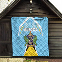 Personalized Saint Lucia Coat Of Arms Quilt Sent Lisi Flag Style - Wonder Print Shop