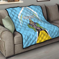 Personalized Saint Lucia Coat Of Arms Quilt Sent Lisi Flag Style - Wonder Print Shop