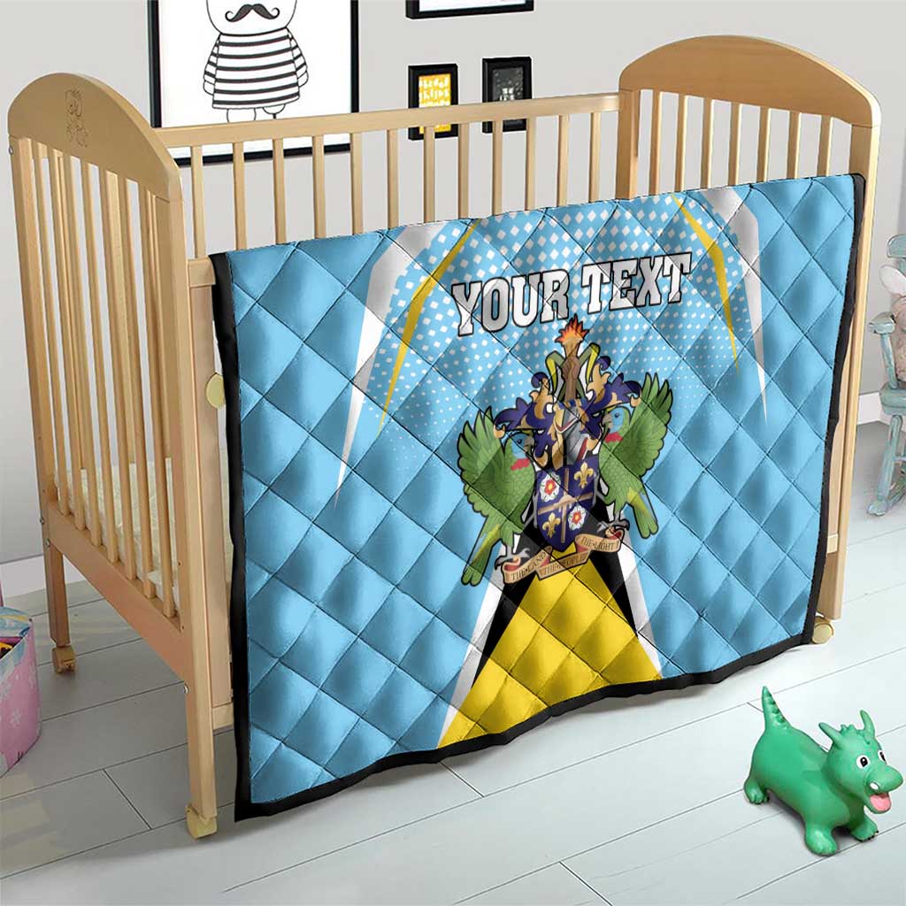 Personalized Saint Lucia Coat Of Arms Quilt Sent Lisi Flag Style - Wonder Print Shop