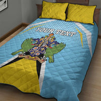 Personalized Saint Lucia Coat Of Arms Quilt Bed Set Sent Lisi Flag Style - Wonder Print Shop