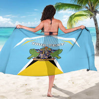 Personalized Saint Lucia Coat Of Arms Sarong Sent Lisi Flag Style - Wonder Print Shop