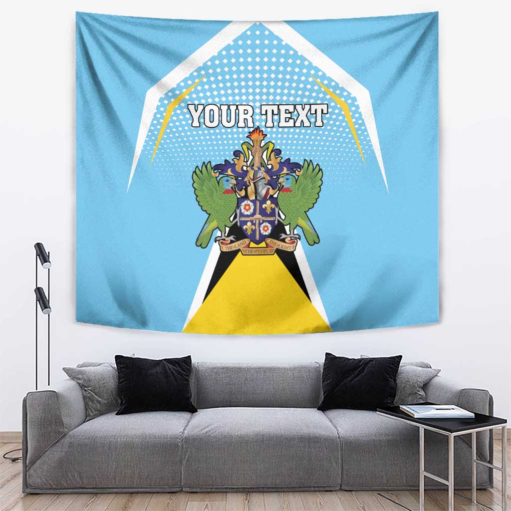 Personalized Saint Lucia Coat Of Arms Tapestry Sent Lisi Flag Style - Wonder Print Shop