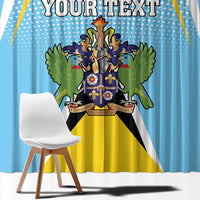 Personalized Saint Lucia Coat Of Arms Window Curtain Sent Lisi Flag Style - Wonder Print Shop