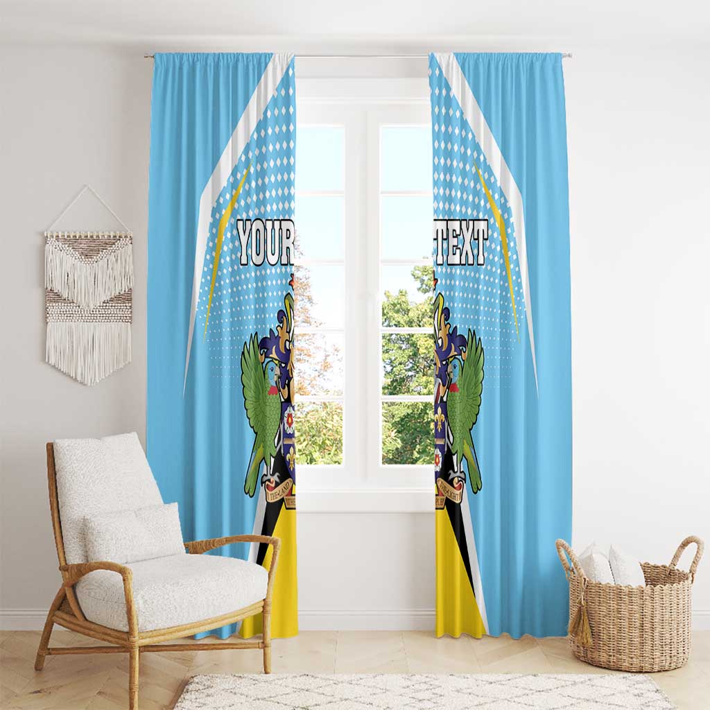 Personalized Saint Lucia Coat Of Arms Window Curtain Sent Lisi Flag Style - Wonder Print Shop