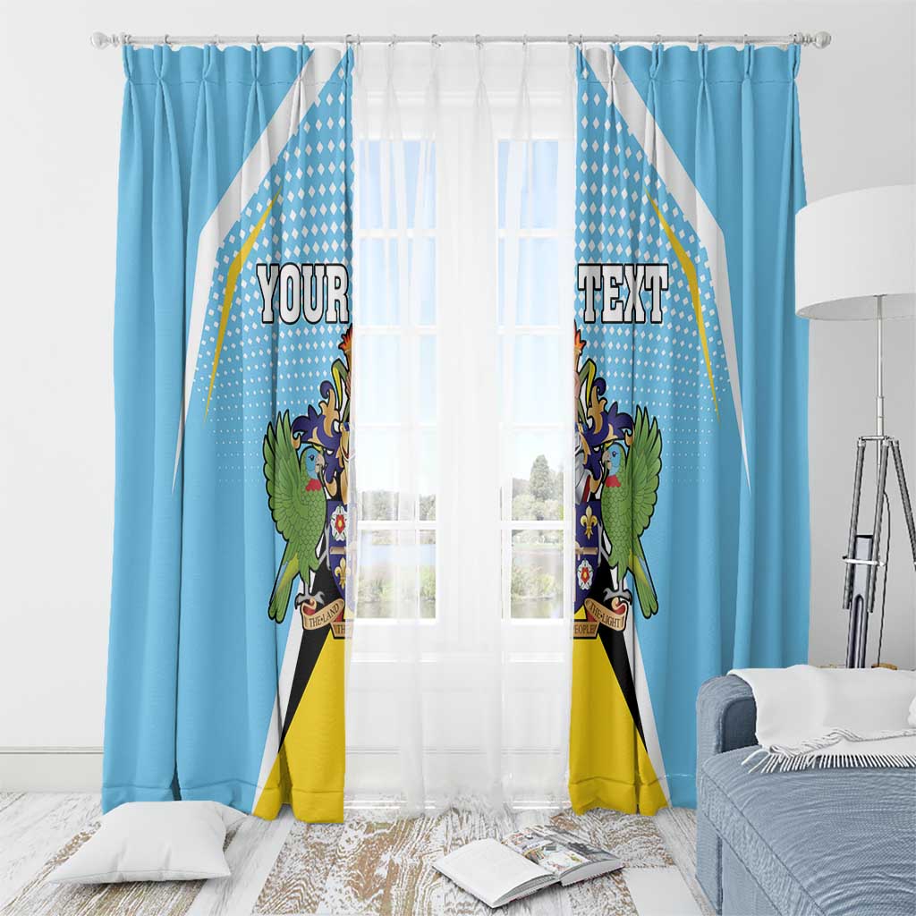 Personalized Saint Lucia Coat Of Arms Window Curtain Sent Lisi Flag Style - Wonder Print Shop