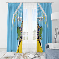 Personalized Saint Lucia Coat Of Arms Window Curtain Sent Lisi Flag Style - Wonder Print Shop