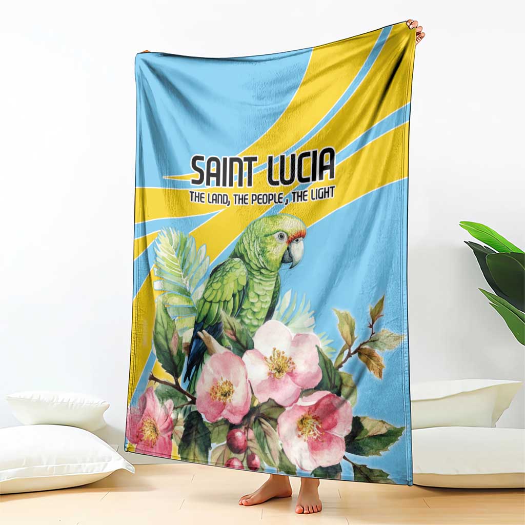 Saint Lucia Rosa Rubiginosa Blanket With Sent Lisi Parrot