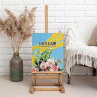 Saint Lucia Rosa Rubiginosa Canvas Wall Art With Sent Lisi Parrot - Wonder Print Shop