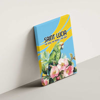 Saint Lucia Rosa Rubiginosa Canvas Wall Art With Sent Lisi Parrot - Wonder Print Shop