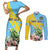 Saint Lucia Rosa Rubiginosa Couples Matching Short Sleeve Bodycon Dress and Long Sleeve Button Shirt With Sent Lisi Parrot - Wonder Print Shop