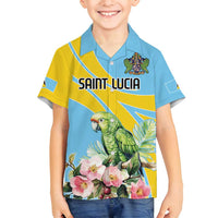 Saint Lucia Rosa Rubiginosa Family Matching Summer Maxi Dress and Hawaiian Shirt With Sent Lisi Parrot - Wonder Print Shop