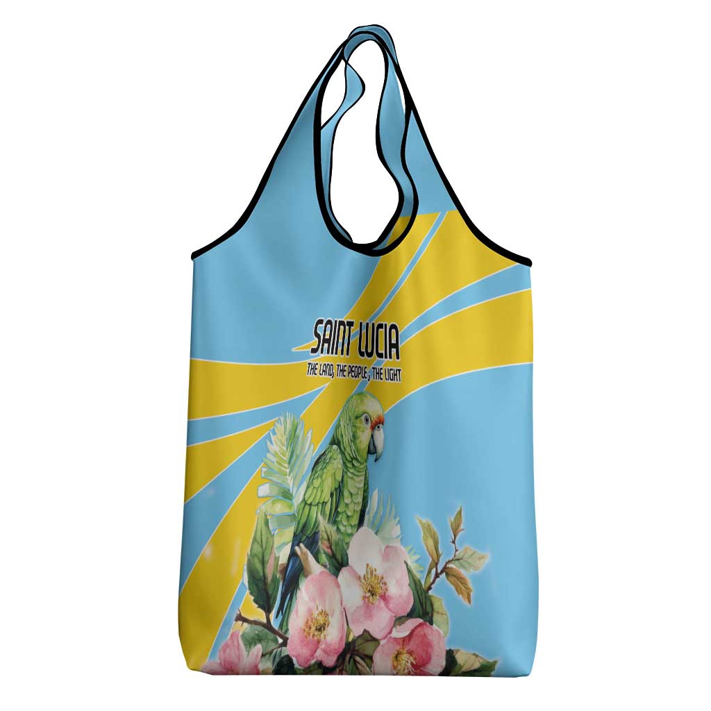 Saint Lucia Rosa Rubiginosa Grocery Bag With Sent Lisi Parrot