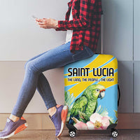 Saint Lucia Rosa Rubiginosa Luggage Cover With Sent Lisi Parrot - Wonder Print Shop