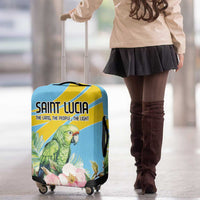 Saint Lucia Rosa Rubiginosa Luggage Cover With Sent Lisi Parrot - Wonder Print Shop
