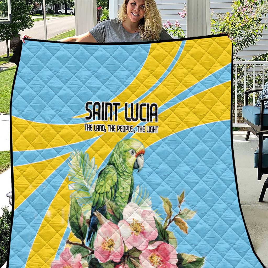 Saint Lucia Rosa Rubiginosa Quilt With Sent Lisi Parrot - Wonder Print Shop
