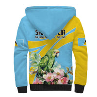 Saint Lucia Rosa Rubiginosa Sherpa Hoodie With Sent Lisi Parrot - Wonder Print Shop