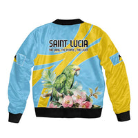 Saint Lucia Rosa Rubiginosa Sleeve Zip Bomber Jacket With Sent Lisi Parrot - Wonder Print Shop