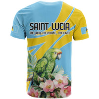 Saint Lucia Rosa Rubiginosa T Shirt With Sent Lisi Parrot - Wonder Print Shop