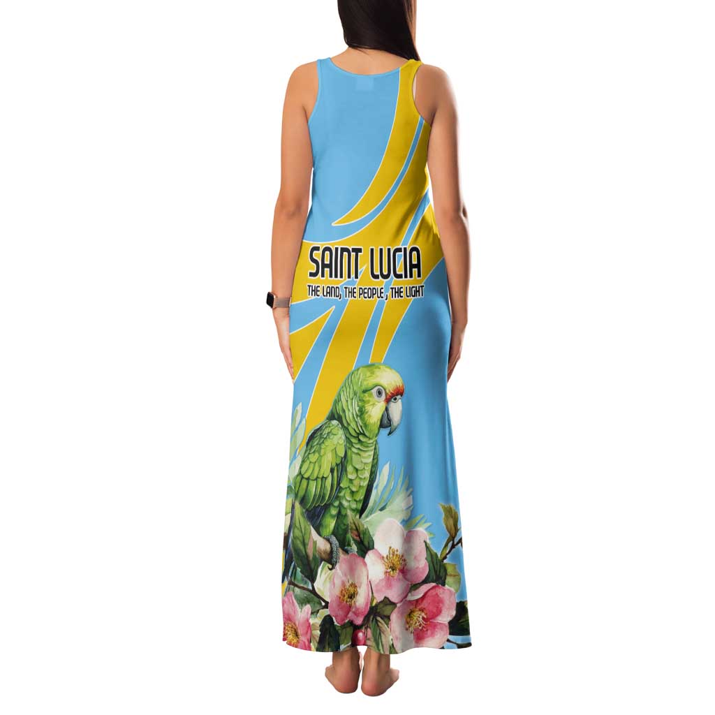 Saint Lucia Rosa Rubiginosa Tank Maxi Dress With Sent Lisi Parrot - Wonder Print Shop