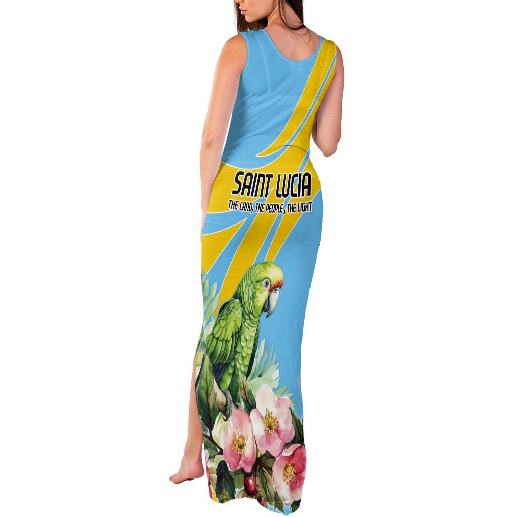 Saint Lucia Rosa Rubiginosa Tank Maxi Dress With Sent Lisi Parrot - Wonder Print Shop