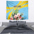 Saint Lucia Rosa Rubiginosa Tapestry With Sent Lisi Parrot - Wonder Print Shop