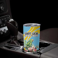 Saint Lucia Rosa Rubiginosa Tumbler Cup With Sent Lisi Parrot - Wonder Print Shop