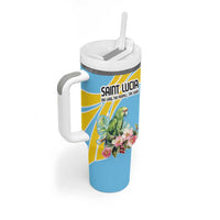 Saint Lucia Rosa Rubiginosa Tumbler With Handle With Sent Lisi Parrot - Wonder Print Shop