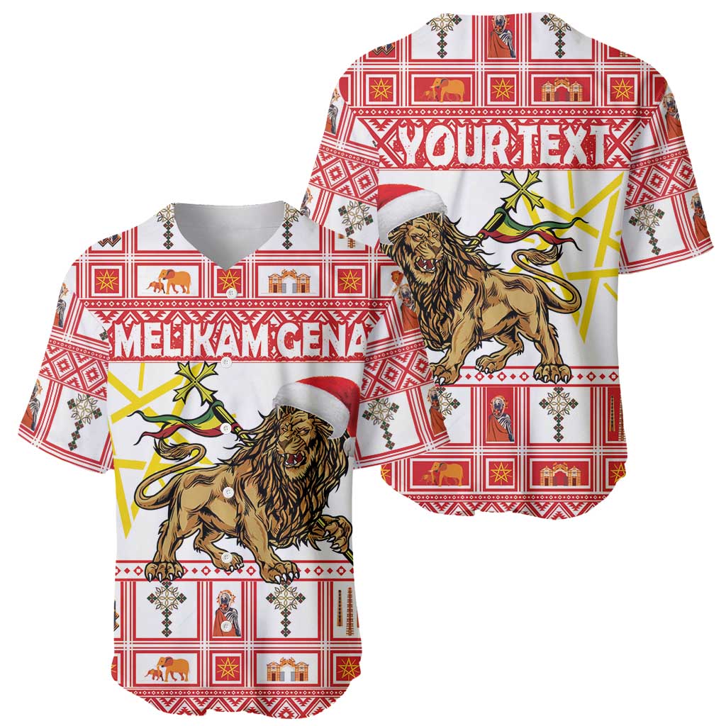 Personalized Ethiopia Christmas Baseball Jersey Lion of Judah - Melikam Gena! - Wonder Print Shop