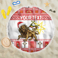 Personalized Ethiopia Christmas Beach Blanket Lion of Judah - Melikam Gena! - Wonder Print Shop