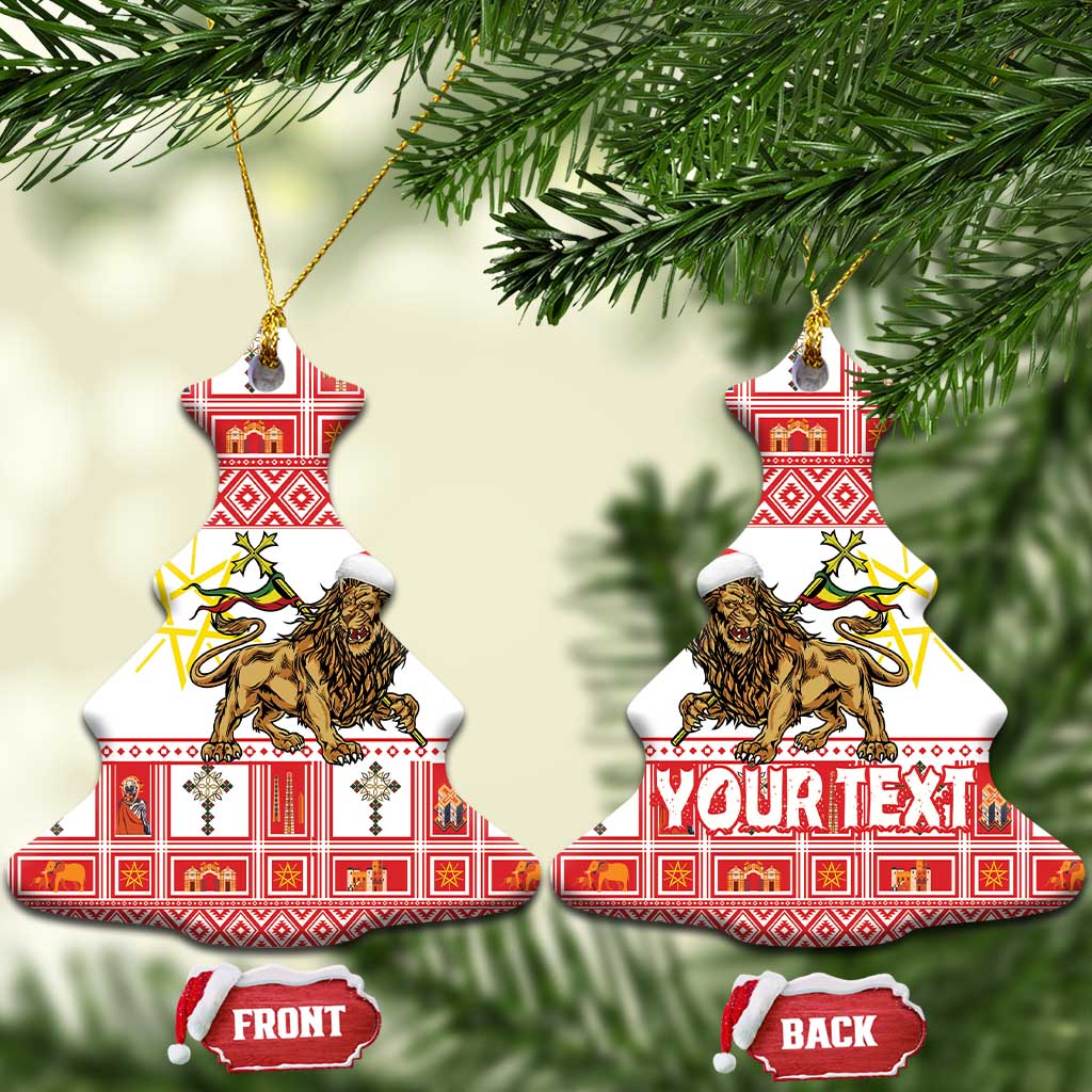 Personalized Ethiopia Christmas Ceramic Ornament Lion of Judah - Melikam Gena! - Wonder Print Shop