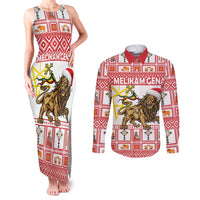 Personalized Ethiopia Christmas Couples Matching Tank Maxi Dress and Long Sleeve Button Shirt Lion of Judah - Melikam Gena! - Wonder Print Shop