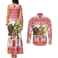 Personalized Ethiopia Christmas Couples Matching Tank Maxi Dress and Long Sleeve Button Shirt Lion of Judah - Melikam Gena! - Wonder Print Shop
