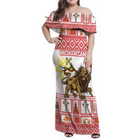 Personalized Ethiopia Christmas Family Matching Off Shoulder Maxi Dress and Hawaiian Shirt Lion of Judah - Melikam Gena! - Wonder Print Shop