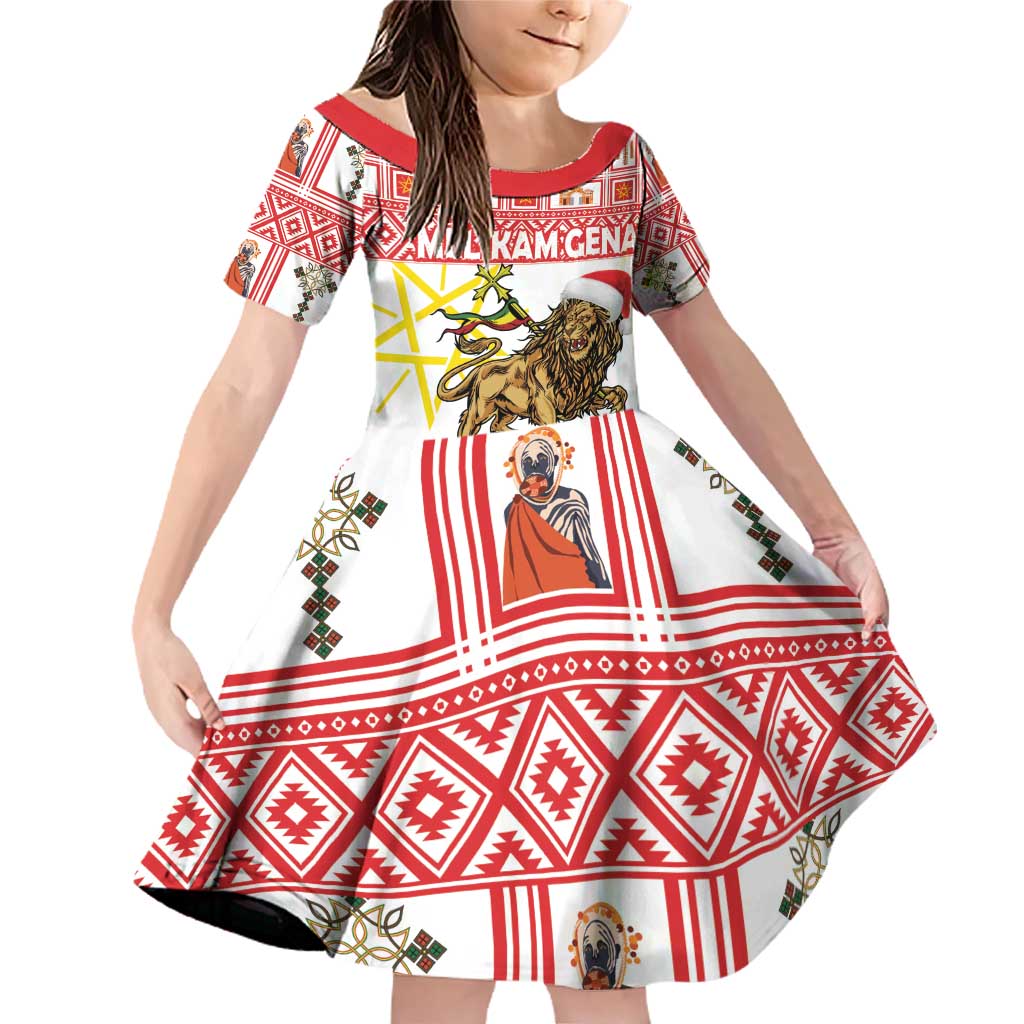 Personalized Ethiopia Christmas Family Matching Off Shoulder Short Dress and Hawaiian Shirt Lion of Judah - Melikam Gena! - Wonder Print Shop