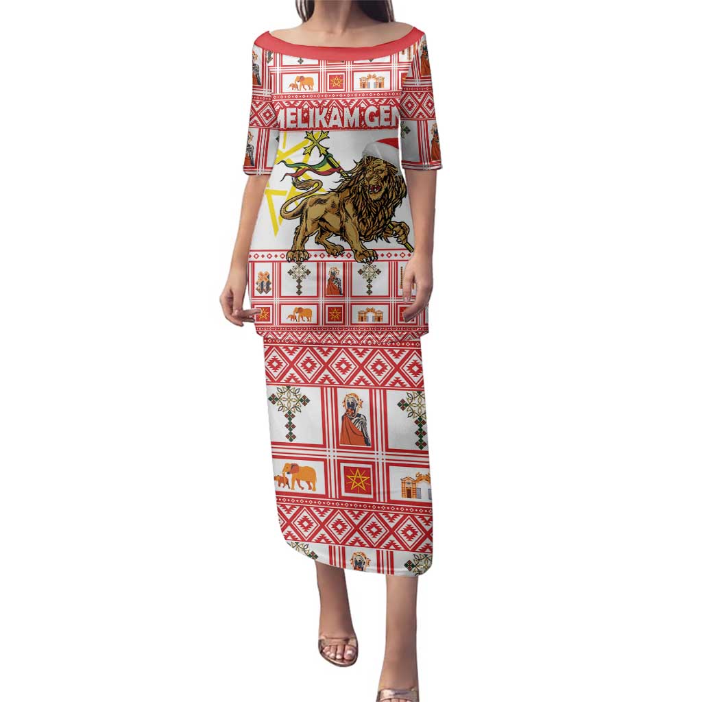 Personalized Ethiopia Christmas Family Matching Puletasi and Hawaiian Shirt Lion of Judah - Melikam Gena! - Wonder Print Shop