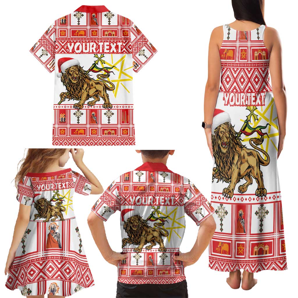 Personalized Ethiopia Christmas Family Matching Tank Maxi Dress and Hawaiian Shirt Lion of Judah - Melikam Gena! - Wonder Print Shop