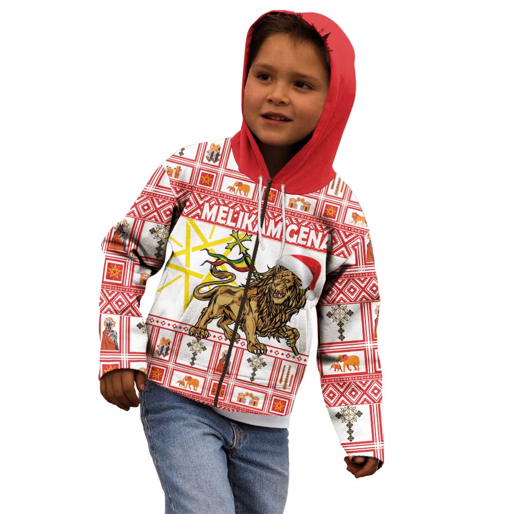 Personalized Ethiopia Christmas Kid Hoodie Lion of Judah - Melikam Gena! - Wonder Print Shop