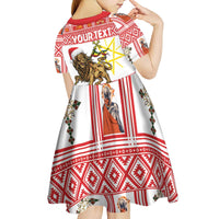 Personalized Ethiopia Christmas Kid Short Sleeve Dress Lion of Judah - Melikam Gena! - Wonder Print Shop