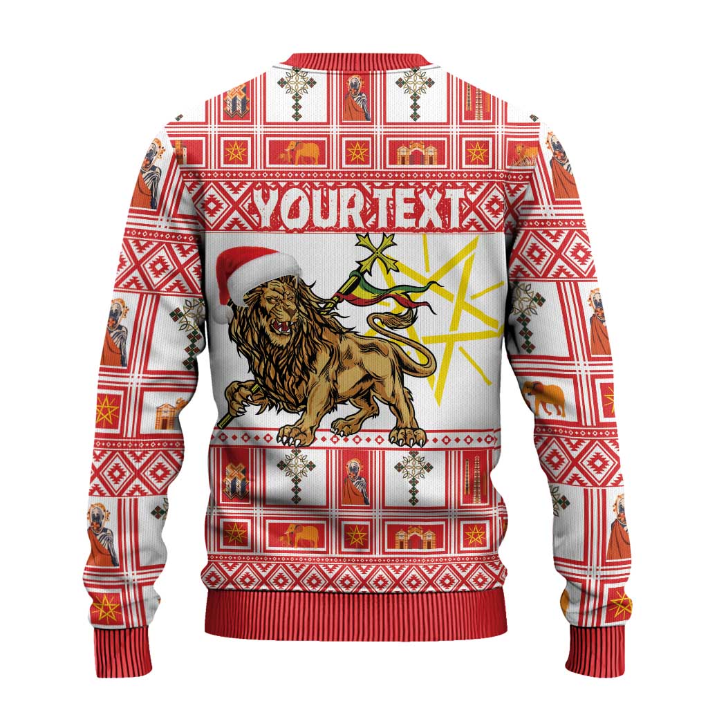 Personalized Ethiopia Christmas Ugly Christmas Sweater Lion of Judah - Melikam Gena! - Wonder Print Shop