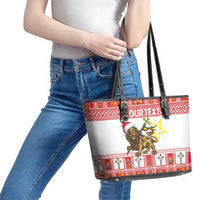 Personalized Ethiopia Christmas Leather Tote Bag Lion of Judah - Melikam Gena! - Wonder Print Shop