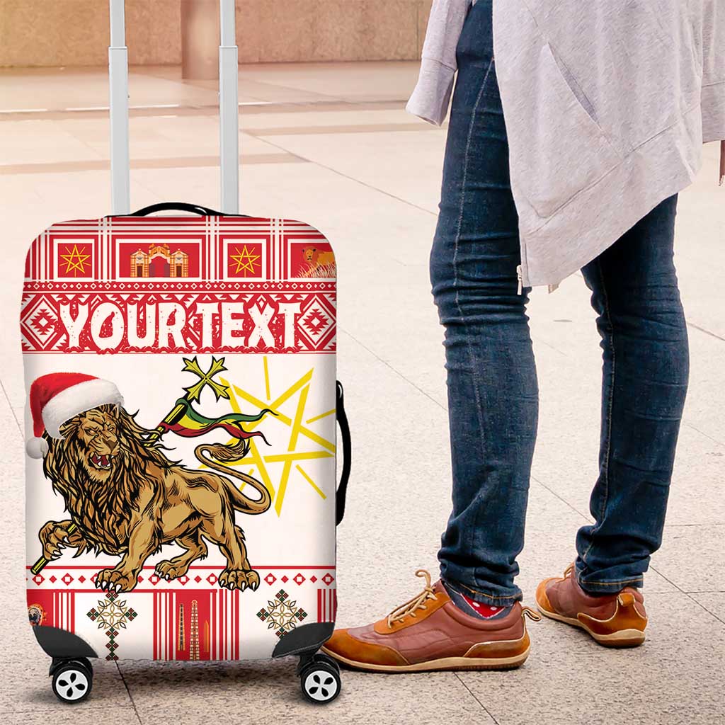 Personalized Ethiopia Christmas Luggage Cover Lion of Judah - Melikam Gena! - Wonder Print Shop